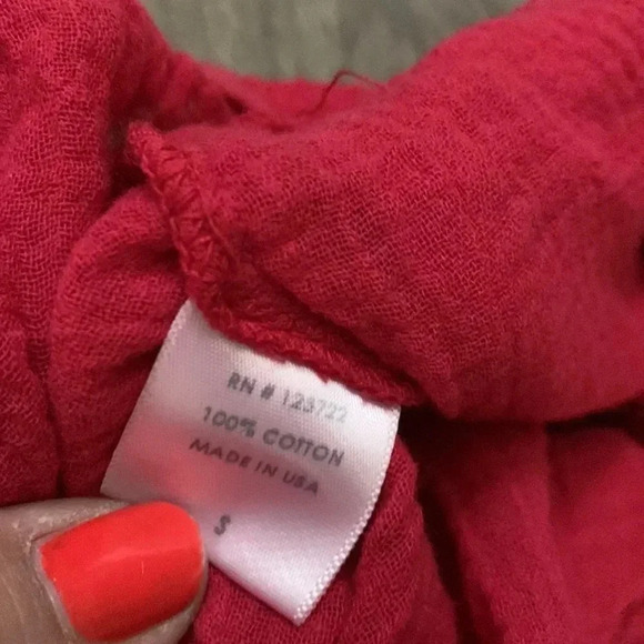 XiRENA PRESLEY DOUBLE GAUZE PANT PEBBLE RED SIZE SMALL - Picture 5 of 5